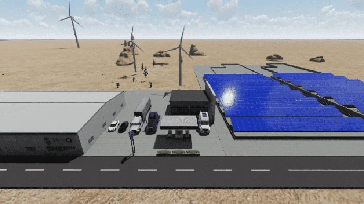Hydrogen production powered by solar and wind energy