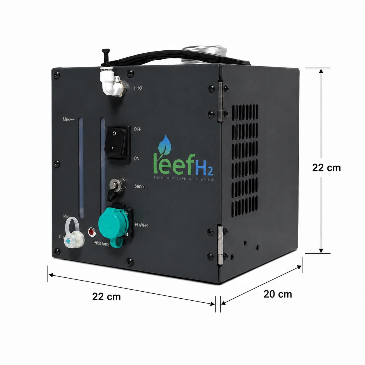 LeefH2™ H-Power unit — product shape and cabinet dimensions